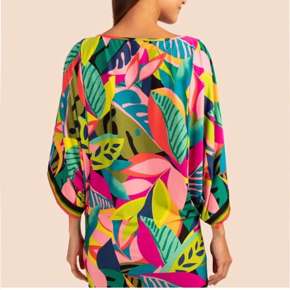 Trina Turk Rainforest Tropical Vibrant Tunic Cover-Up Dress Tunic Small - Picture 5 of 15